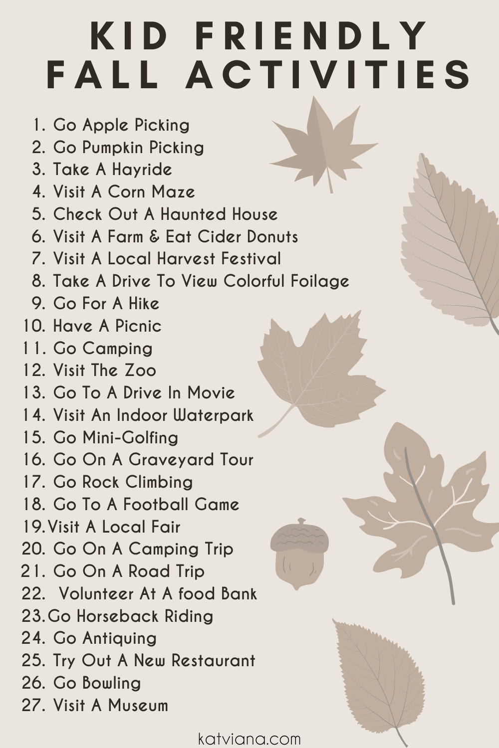 Outdoor Kid-Friendly Activities | 50+ Fall Activities To Do With Your Family This Year | Kat Viana