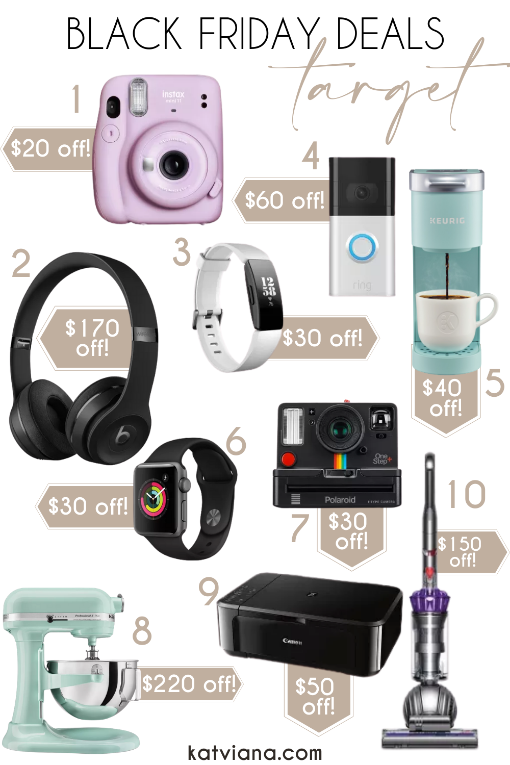 The best Black Friday deals from Target: $220 off KitchenAid stand mixer, $30 off polaroid cameras, $30 printers and $150 off dyson vacuums | Kat Viana