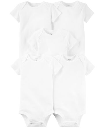 baby white bodysuits 5 pack