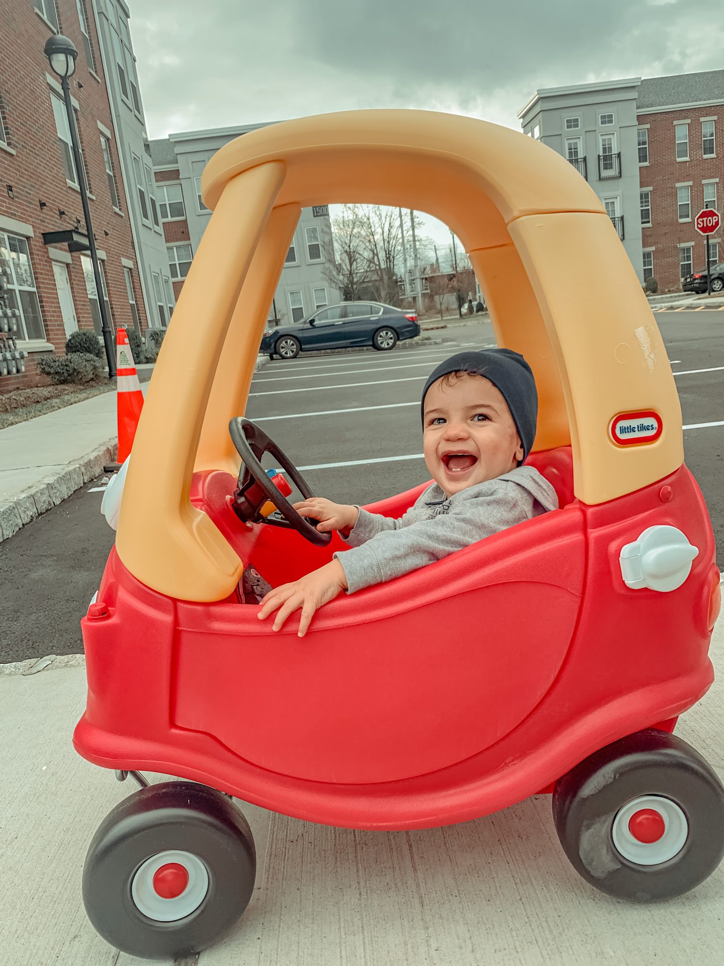 Sebastian going for a ride in his cozy coupe - 9 months | Baby must have items | Kat Viana