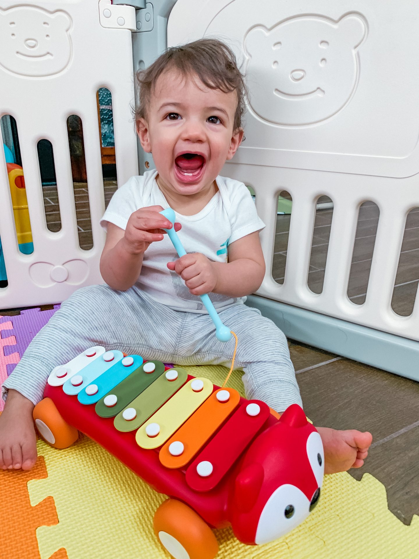 Sebastian playing on his new xylophone | Baby must have items | Kat Viana