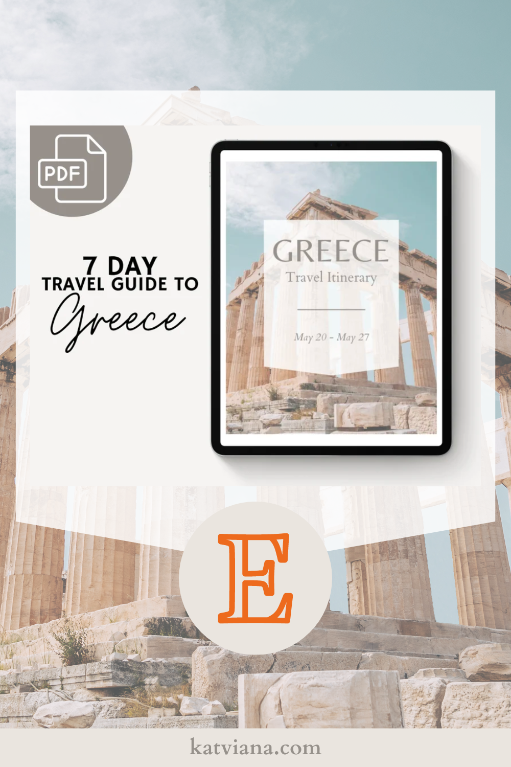 Greece 1 Week Itinerary - downloadable travel guide